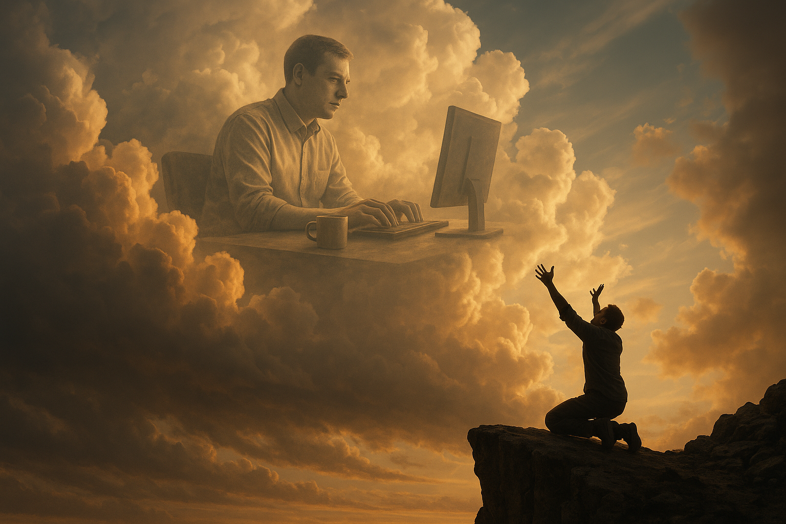 Tom on the cliff